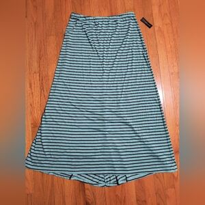 NWT Metaphor Missy style maxi-skirt, women's large, blue with gray stripes